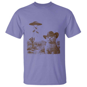 UFO Cowboy Cat T Shirt Vintage Graphic Retro Western Rodeo TS10 Violet Print Your Wear