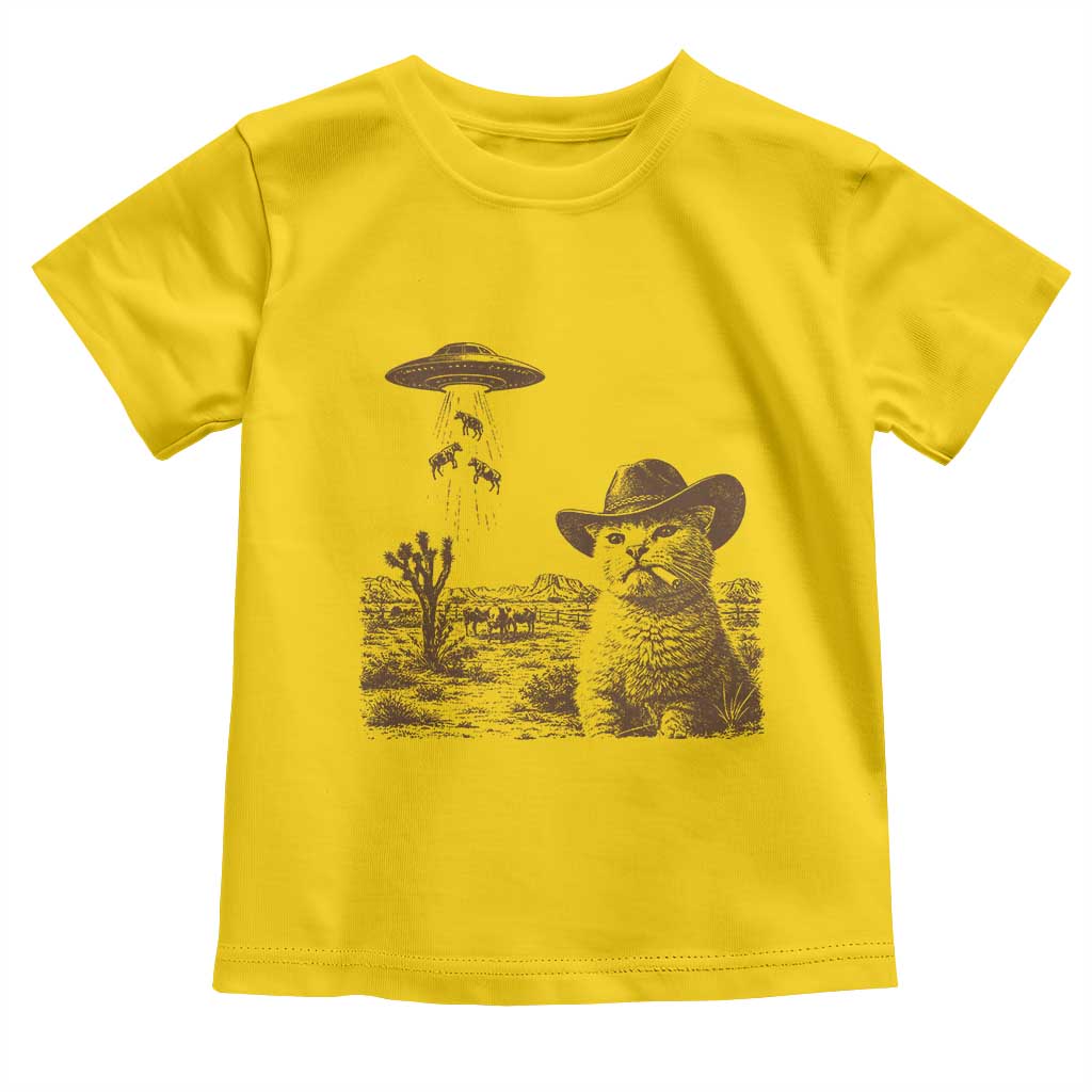 UFO Cowboy Cat Toddler T Shirt Vintage Graphic Retro Western Rodeo TS10 Daisy Print Your Wear