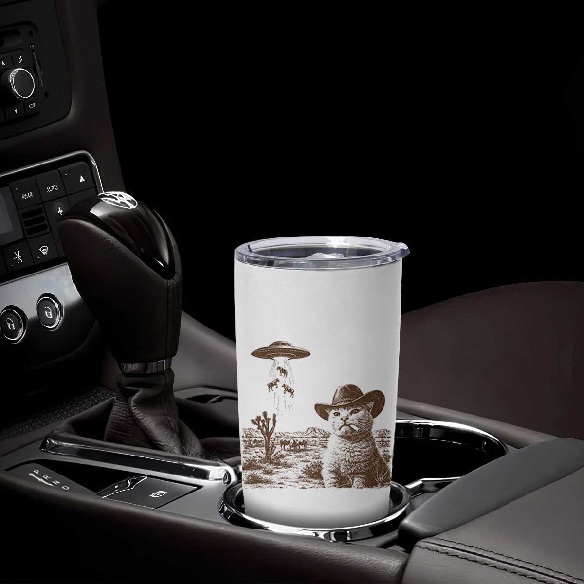 UFO Cowboy Cat Tumbler Cup Vintage Graphic Retro Western Rodeo TS10 Print Your Wear