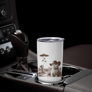 UFO Cowboy Cat Tumbler Cup Vintage Graphic Retro Western Rodeo TS10 Print Your Wear