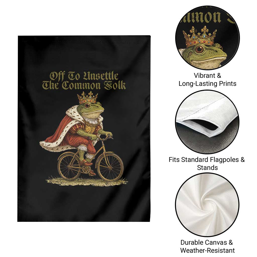 Chaotic Frog Meme Garden Flag Off To Unsettle The Common Folk Vintage Unhinged Humor TS10 Print Your Wear