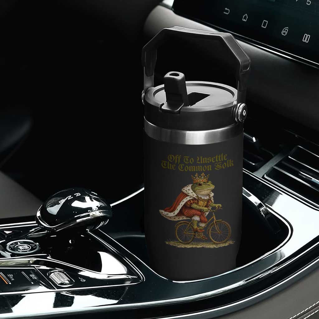 Chaotic Frog Meme Flip Straw Tumbler Off To Unsettle The Common Folk Vintage Unhinged Humor TS10 Print Your Wear