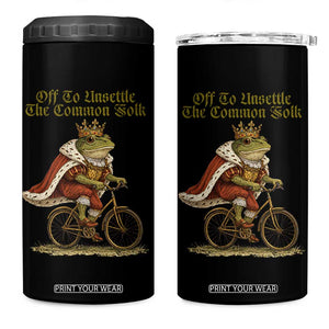 Chaotic Frog Meme 4 in 1 Can Cooler Tumbler Off To Unsettle The Common Folk Vintage Unhinged Humor TS10 One Size: 16 oz Black Print Your Wear