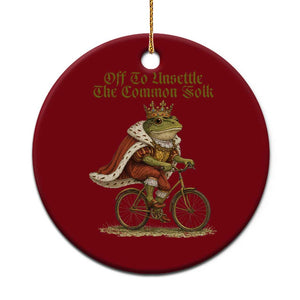 Chaotic Frog Meme Ceramic Ornament Off To Unsettle The Common Folk Vintage Unhinged Humor TS10 1pc Red Print Your Wear