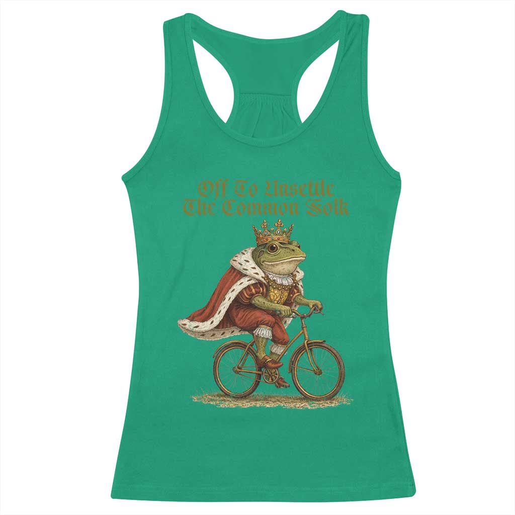 Chaotic Frog Meme Racerback Tank Top Off To Unsettle The Common Folk Vintage Unhinged Humor TS10 Irish Green Print Your Wear