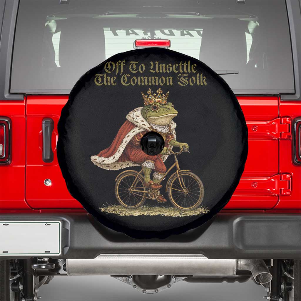 Chaotic Frog Meme Spare Tire Cover Off To Unsettle The Common Folk Vintage Unhinged Humor TS10 Black Print Your Wear