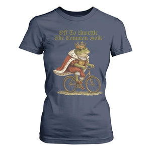 Chaotic Frog Meme T Shirt For Women Off To Unsettle The Common Folk Vintage Unhinged Humor TS10 Navy Print Your Wear