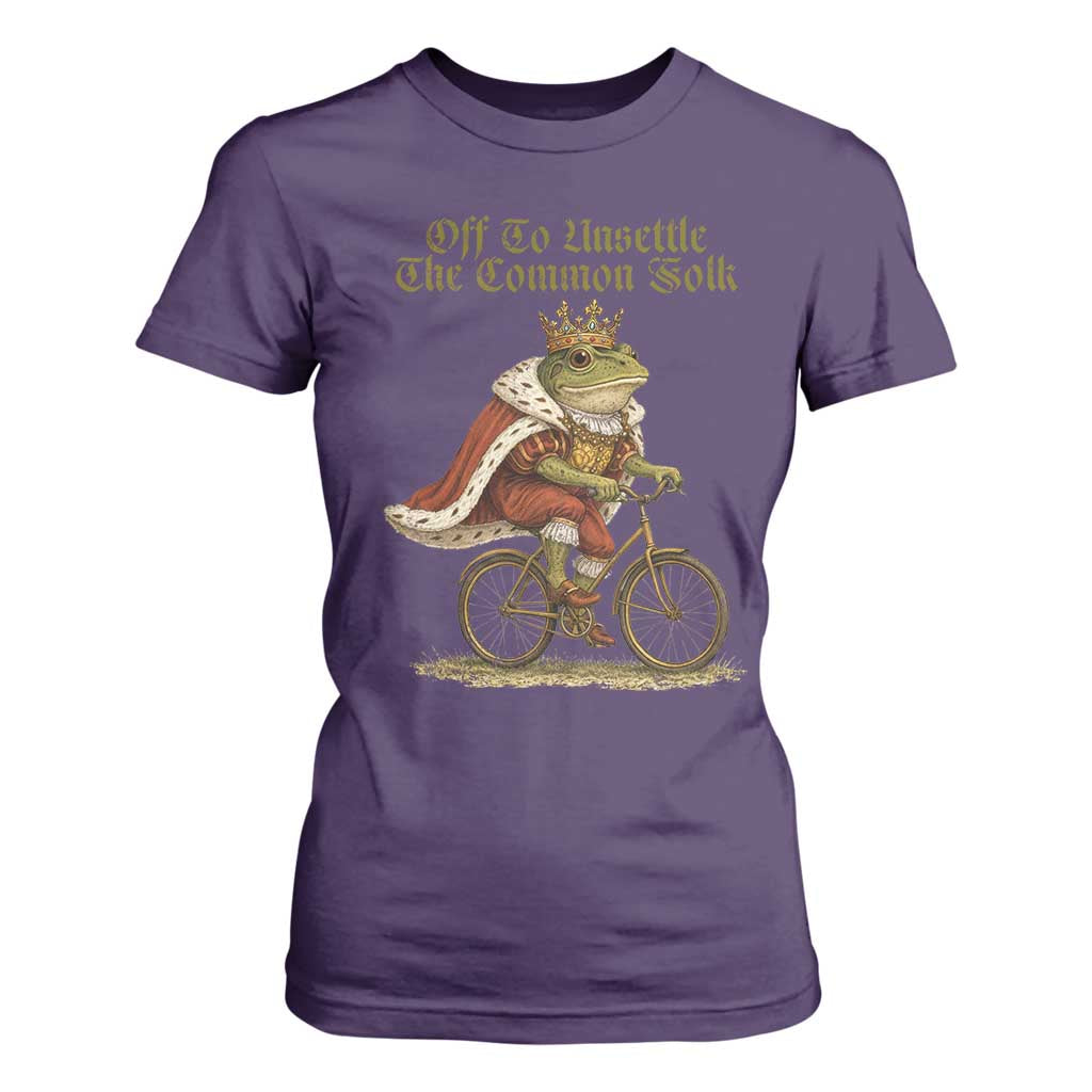 Chaotic Frog Meme T Shirt For Women Off To Unsettle The Common Folk Vintage Unhinged Humor TS10 Purple Print Your Wear