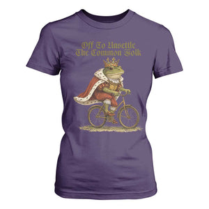 Chaotic Frog Meme T Shirt For Women Off To Unsettle The Common Folk Vintage Unhinged Humor TS10 Purple Print Your Wear