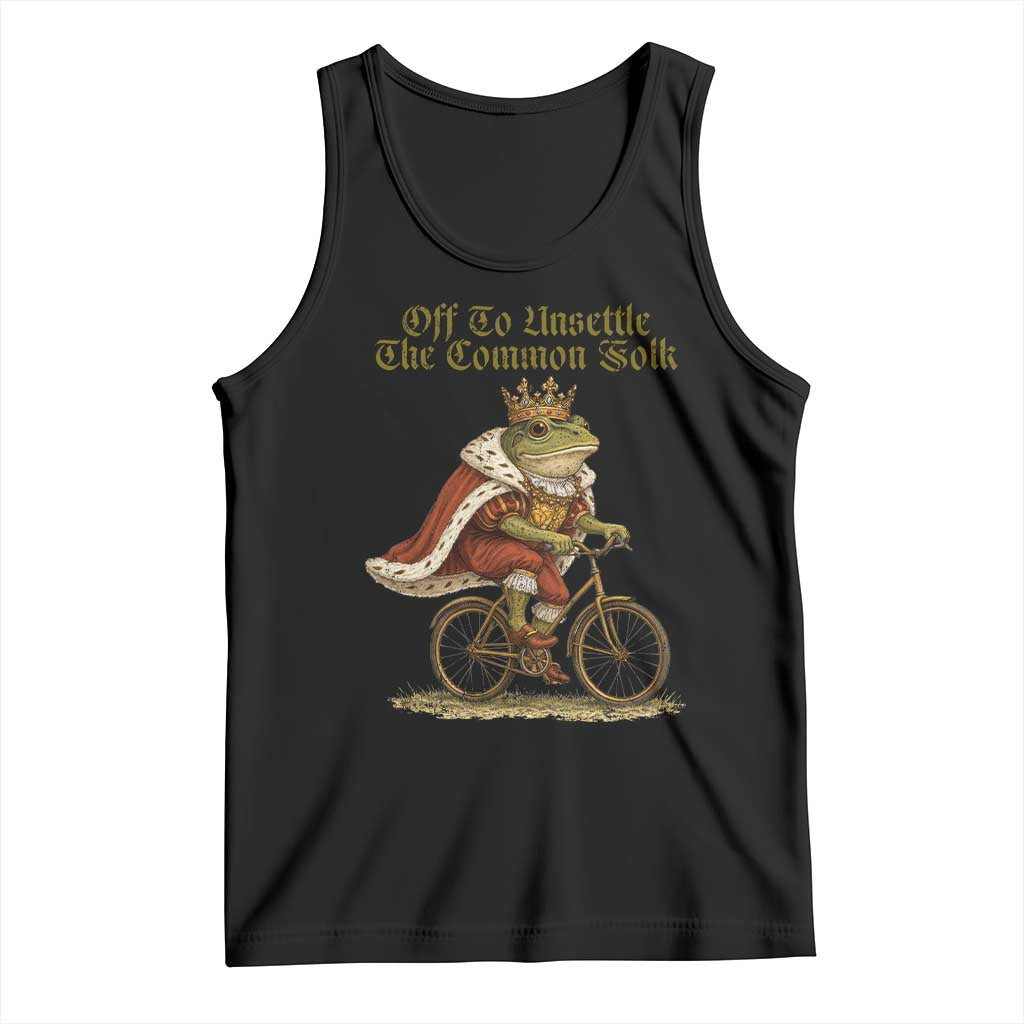 Chaotic Frog Meme Tank Top Off To Unsettle The Common Folk Vintage Unhinged Humor TS10 Black Print Your Wear