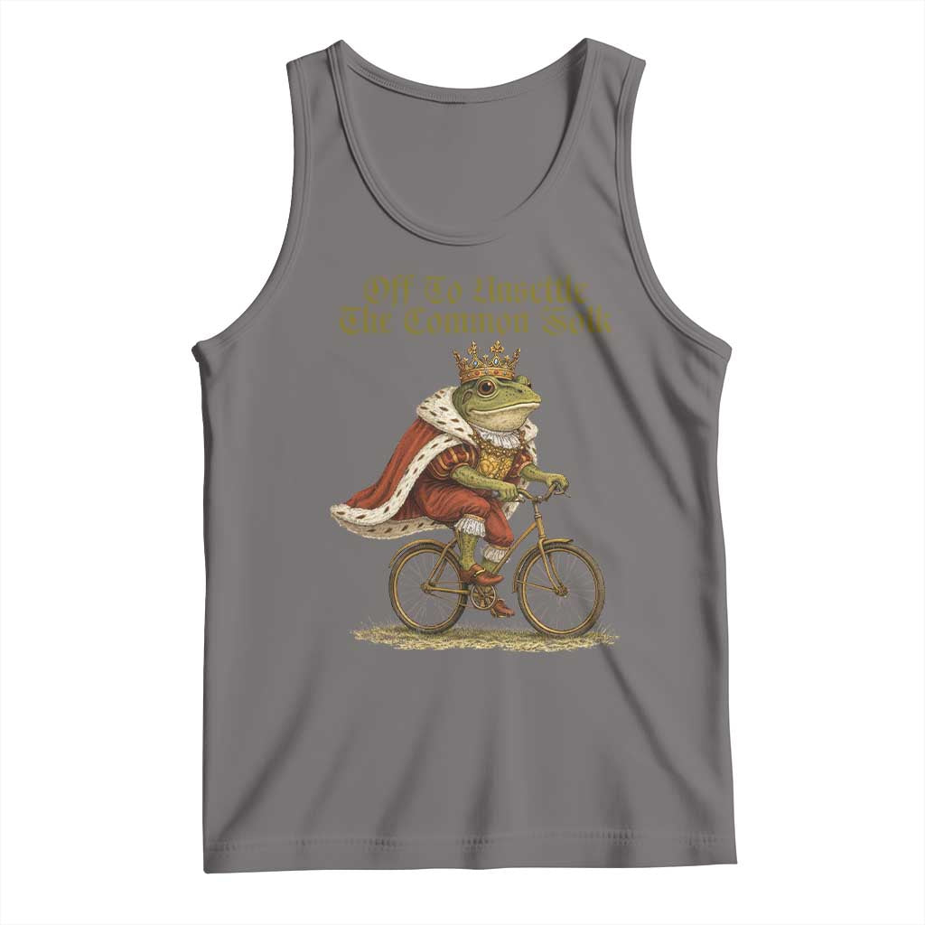 Chaotic Frog Meme Tank Top Off To Unsettle The Common Folk Vintage Unhinged Humor TS10 Deep Heather Print Your Wear