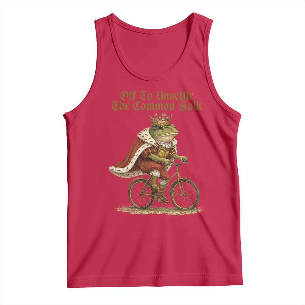 Chaotic Frog Meme Tank Top Off To Unsettle The Common Folk Vintage Unhinged Humor TS10 Red Print Your Wear