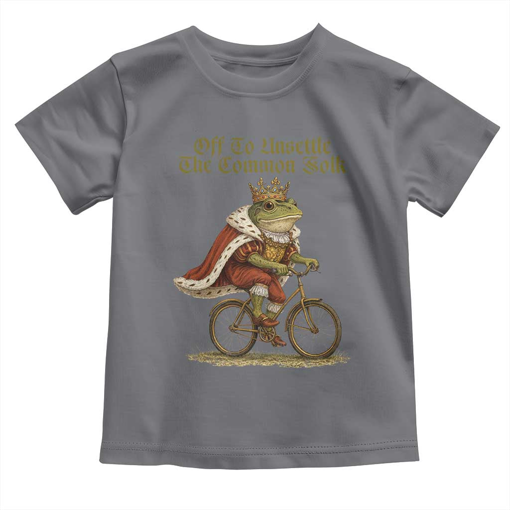 Chaotic Frog Meme Toddler T Shirt Off To Unsettle The Common Folk Vintage Unhinged Humor TS10 Charcoal Print Your Wear