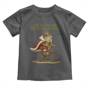 Chaotic Frog Meme Toddler T Shirt Off To Unsettle The Common Folk Vintage Unhinged Humor TS10 Dark Heather Print Your Wear