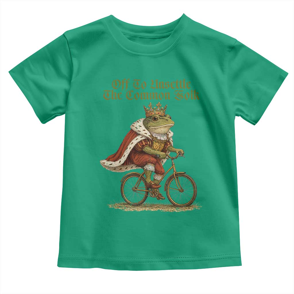 Chaotic Frog Meme Toddler T Shirt Off To Unsettle The Common Folk Vintage Unhinged Humor TS10 Irish Green Print Your Wear