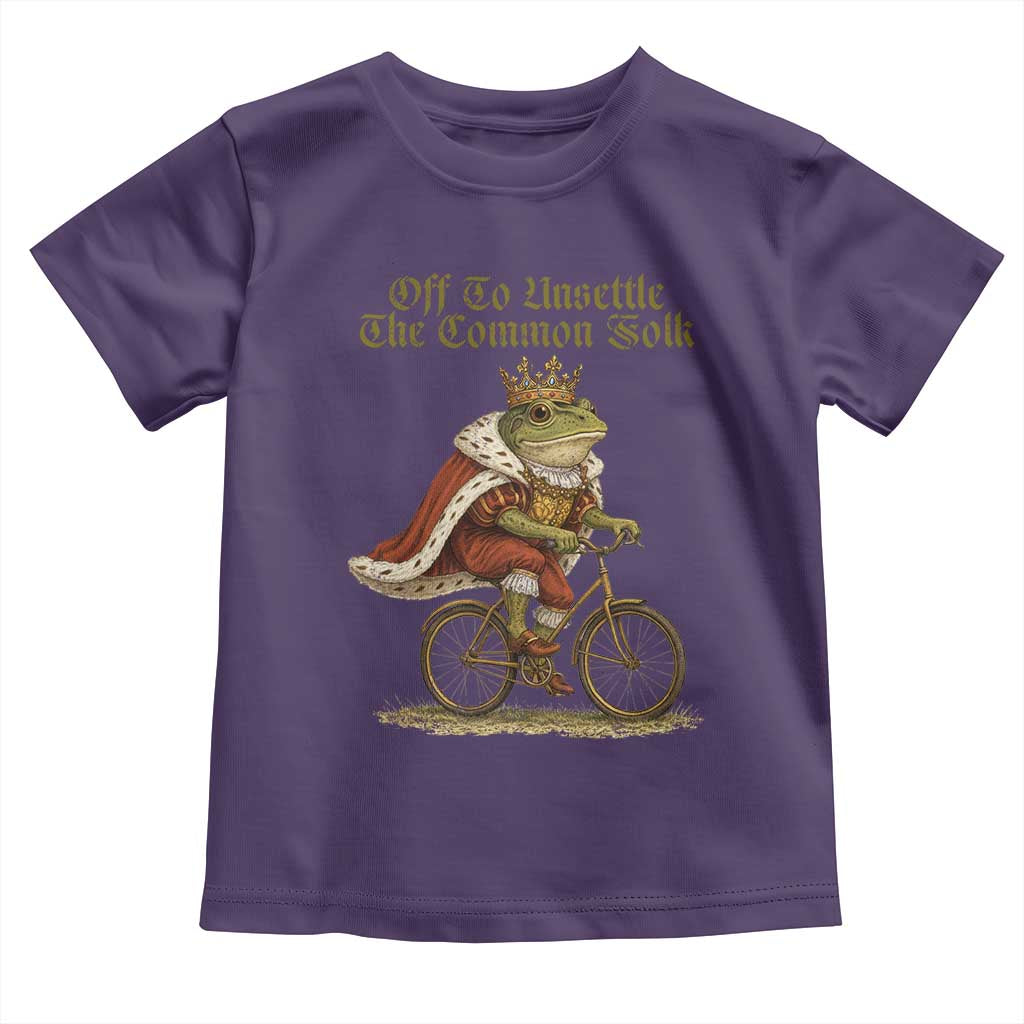 Chaotic Frog Meme Toddler T Shirt Off To Unsettle The Common Folk Vintage Unhinged Humor TS10 Purple Print Your Wear