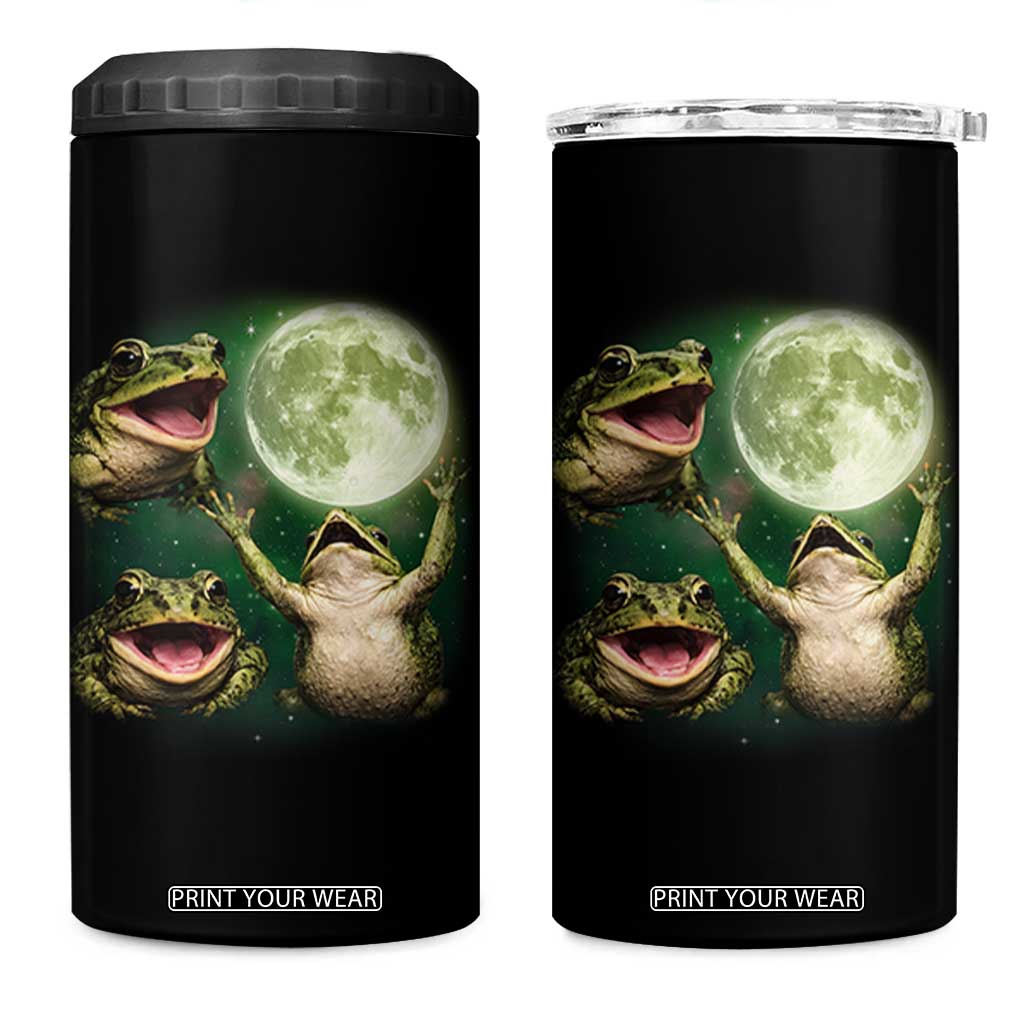 Frog Moon Vintage Graphic 4 in 1 Can Cooler Tumbler Retro Amphibian Nature Cottagecore Gift TS10 One Size: 16 oz Black Print Your Wear