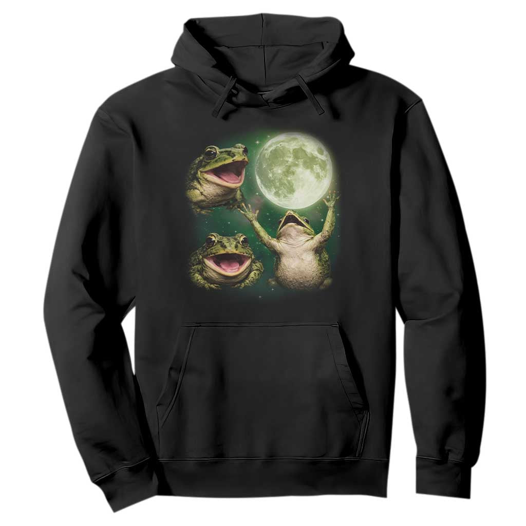 Frog Moon Vintage Graphic Hoodie Retro Amphibian Nature Cottagecore Gift TS10 Black Print Your Wear