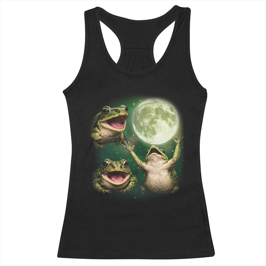Frog Moon Vintage Graphic Racerback Tank Top Retro Amphibian Nature Cottagecore Gift TS10 Black Print Your Wear