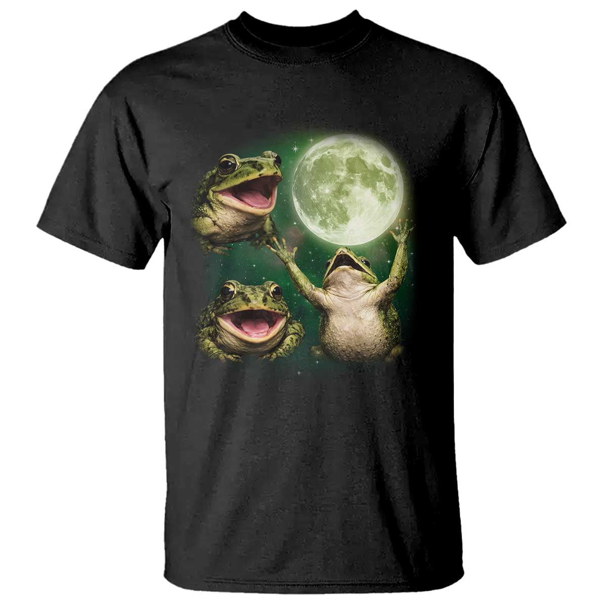 Frog Moon Vintage Graphic T Shirt Retro Amphibian Nature Cottagecore Gift TS10 Black Print Your Wear