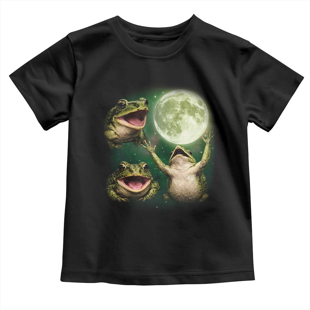 Frog Moon Vintage Graphic Toddler T Shirt Retro Amphibian Nature Cottagecore Gift TS10 Black Print Your Wear