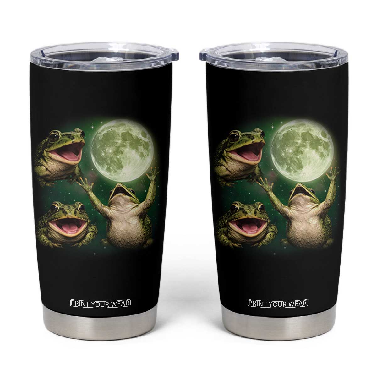 Frog Moon Vintage Graphic Tumbler Cup Retro Amphibian Nature Cottagecore Gift TS10 Black Print Your Wear