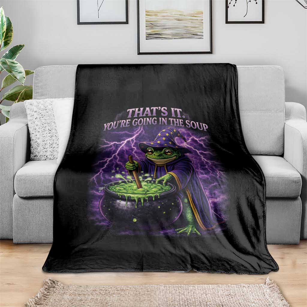 Frog Meme Throw Blanket Vintage Graphic Thats It Youre Going In The Soup TS10 Print Your Wear