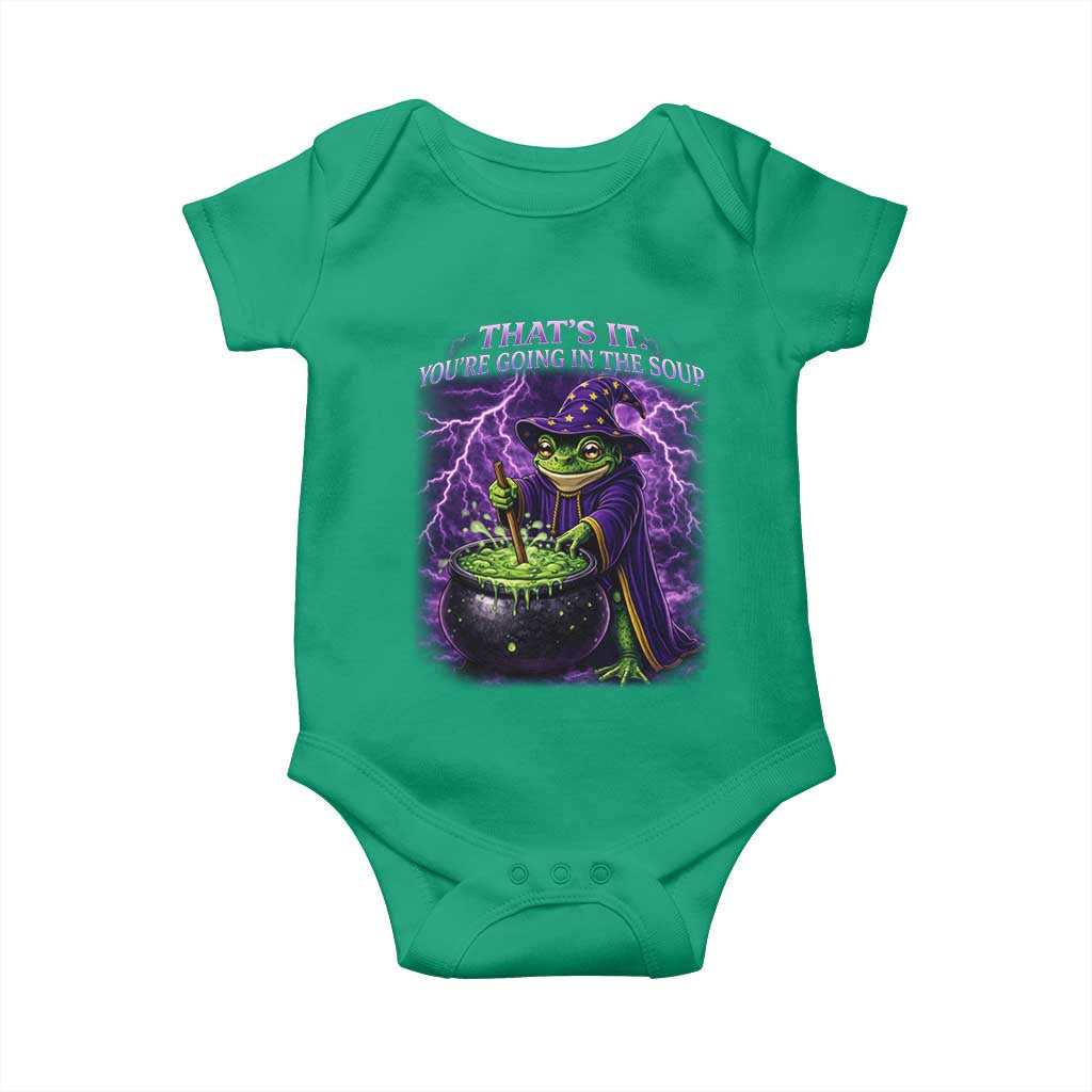 Frog Meme Baby Onesie Vintage Graphic Thats It Youre Going In The Soup TS10 Irish Green Print Your Wear