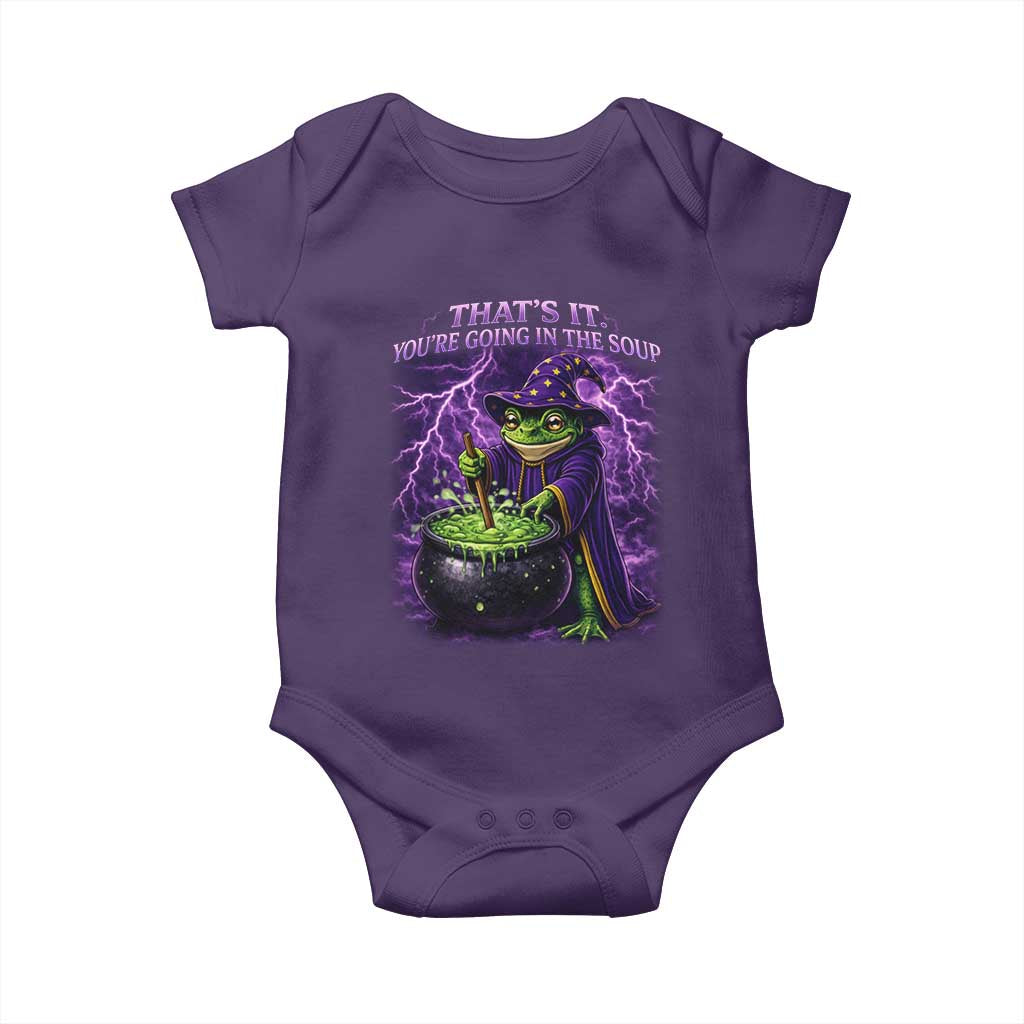 Frog Meme Baby Onesie Vintage Graphic Thats It Youre Going In The Soup TS10 Purple Print Your Wear