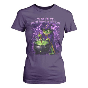 Frog Meme T Shirt For Women Vintage Graphic Thats It Youre Going In The Soup TS10 Purple Print Your Wear