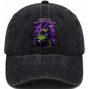 Frog Meme Washed Cotton Baseball Cap Vintage Graphic Thats It Youre Going In The Soup TS10 Print Your Wear