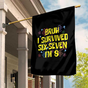 8th Birthday Garden Flag Im 8 Year Old Bruh I Survived 67 Colorful Bubble Flower TS10 Print Your Wear