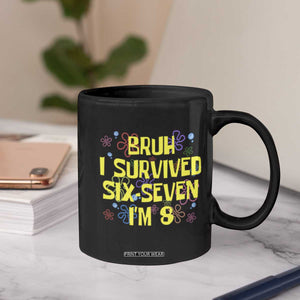 8th Birthday Coffee Mug Im 8 Year Old Bruh I Survived 67 Colorful Bubble Flower TS10 Print Your Wear