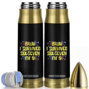 8th Birthday Bullet Tumbler Im 8 Year Old Bruh I Survived 67 Colorful Bubble Flower TS10 Black Print Your Wear