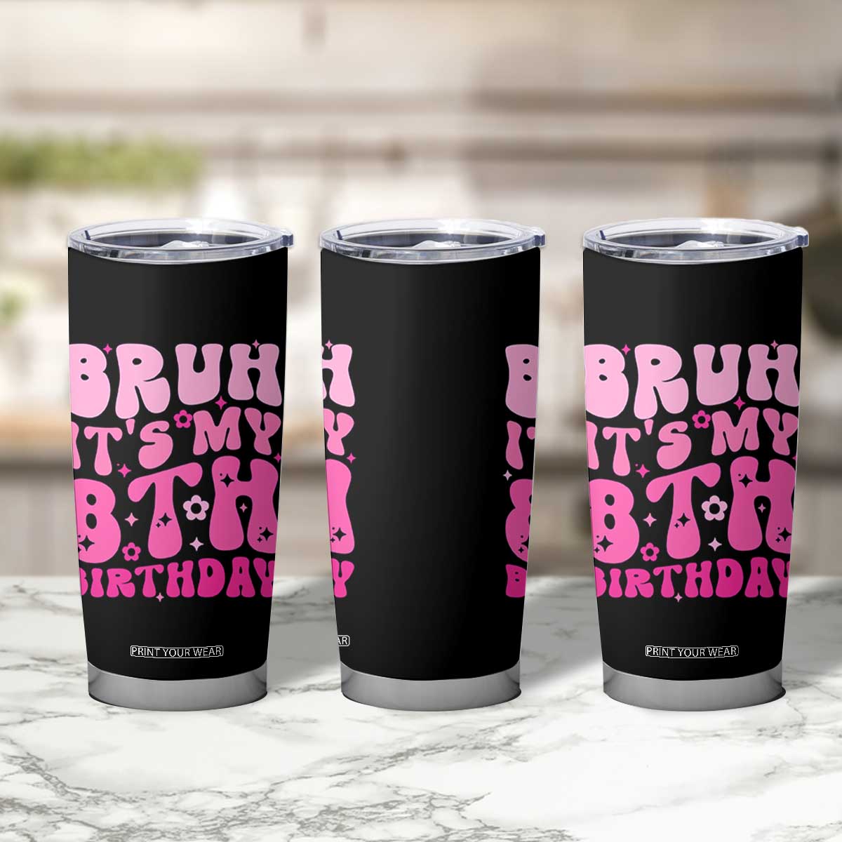 8th Birthday Girls Tumbler Cup Bruh Its My 8 Bday Eight Years Old TS10 Print Your Wear