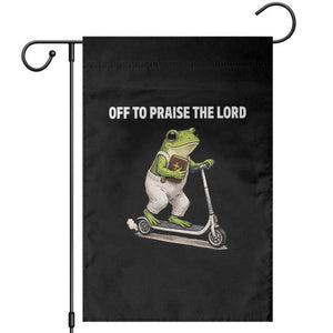 Funny Christian Frog Garden Flag Off To Praise The Lord TS10 Black Print Your Wear