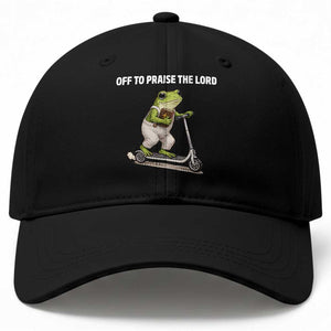 Funny Christian Frog Baseball Cap Off To Praise The Lord TS10 Print Your Wear