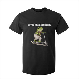 Funny Christian Frog T Shirt For Kid Off To Praise The Lord TS10 Black Print Your Wear