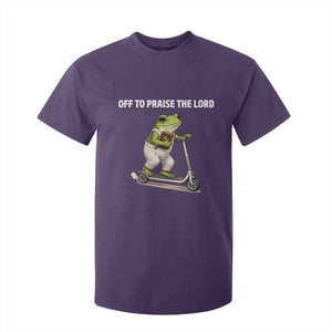 Funny Christian Frog T Shirt For Kid Off To Praise The Lord TS10 Purple Print Your Wear