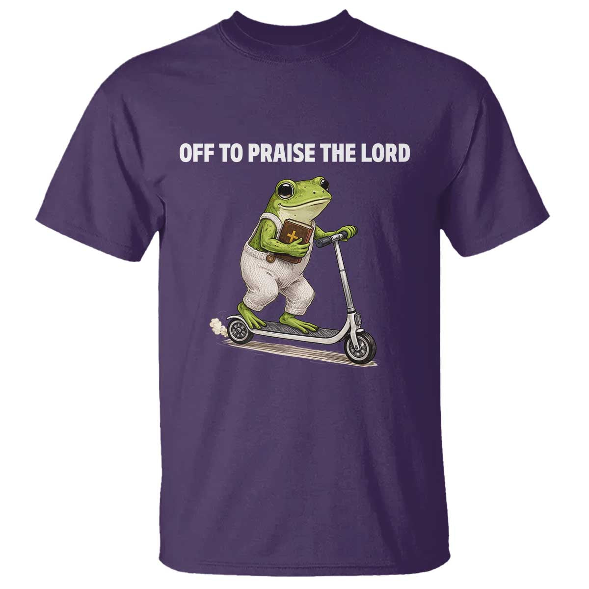 Funny Christian Frog T Shirt Off To Praise The Lord TS10 Purple Print Your Wear