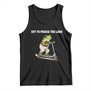 Funny Christian Frog Tank Top Off To Praise The Lord TS10 Black Print Your Wear