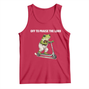 Funny Christian Frog Tank Top Off To Praise The Lord TS10 Red Print Your Wear
