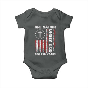 250 Years Anniversary Baby Onesie 250th Independence Day Freedom One Nation Under God US Flag TS10 Dark Heather Print Your Wear