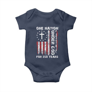 250 Years Anniversary Baby Onesie 250th Independence Day Freedom One Nation Under God US Flag TS10 Navy Print Your Wear
