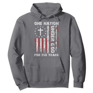 250 Years Anniversary Hoodie 250th Independence Day Freedom One Nation Under God US Flag TS10 Charcoal Print Your Wear