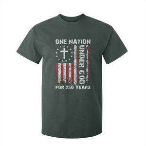 250 Years Anniversary T Shirt For Kid 250th Independence Day Freedom One Nation Under God US Flag TS10 Dark Forest Green Print Your Wear