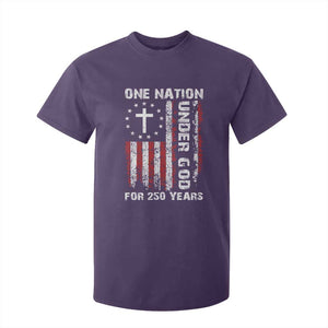 250 Years Anniversary T Shirt For Kid 250th Independence Day Freedom One Nation Under God US Flag TS10 Purple Print Your Wear