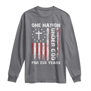 250 Years Anniversary Long Sleeve Shirt 250th Independence Day Freedom One Nation Under God US Flag TS10 Charcoal Print Your Wear