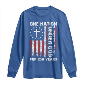 250 Years Anniversary Long Sleeve Shirt 250th Independence Day Freedom One Nation Under God US Flag TS10 Royal Blue Print Your Wear