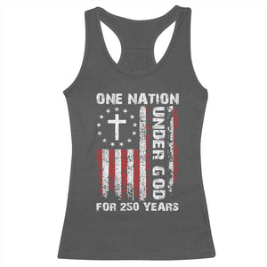 250 Years Anniversary Racerback Tank Top 250th Independence Day Freedom One Nation Under God US Flag TS10 Dark Heather Print Your Wear